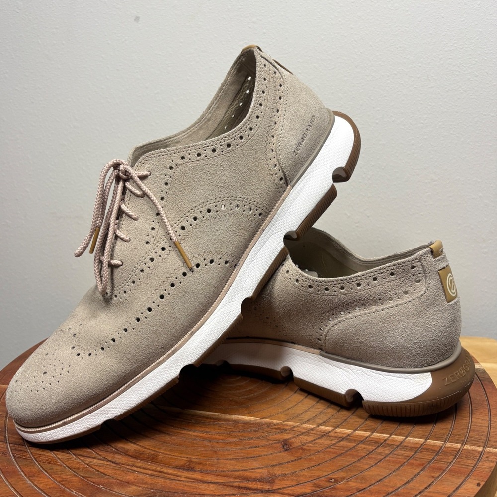 Cole Haan 4.ZEROGRAND Litewing Oxford Mortar Suede Brogue Shoes C35534 Men 13M